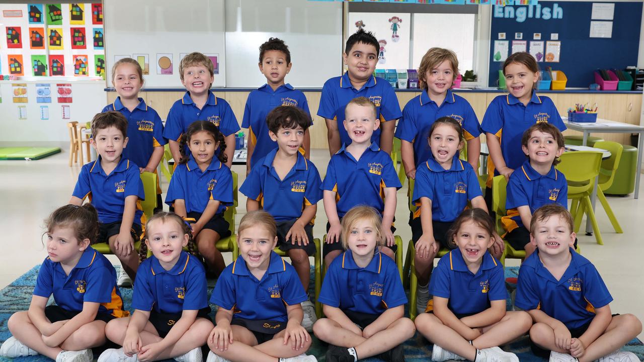 My First Year: St Augustine’s Parish Primary Prep Yellow. Back Row: Scarlett, Henryk, Otto, Dhivarush, Nash, Penelope. Middle Row: Andre, Anushka, Arlo, Harrison, Georgina, Darcy. Front Row: Magnolia, Lilah, Stella, Matilda, Olivia, Kai. Picture Glenn Hampson