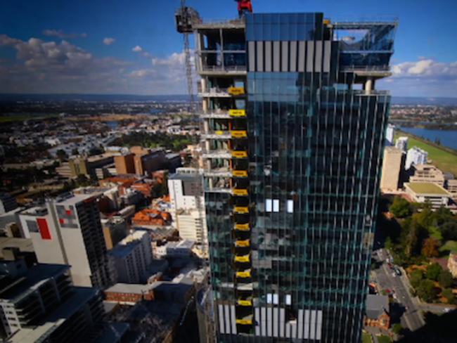 Done deal: Work is just about complete on the 33-storey David Malcolm Justice Centre.