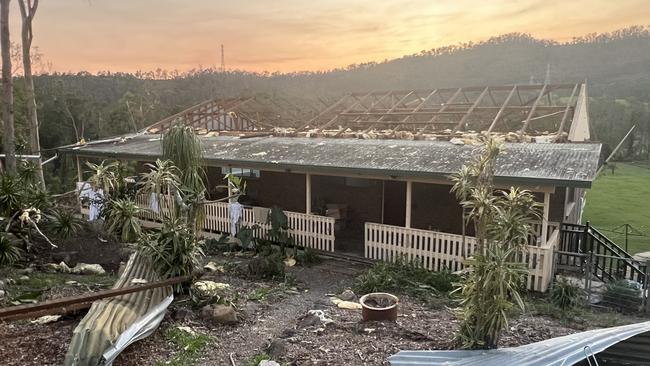 An Upper Coomera holiday house that was destroyed by the Christmas Day storm while families from Sydney and Melbourne were staying. Picture: Keith Woods.