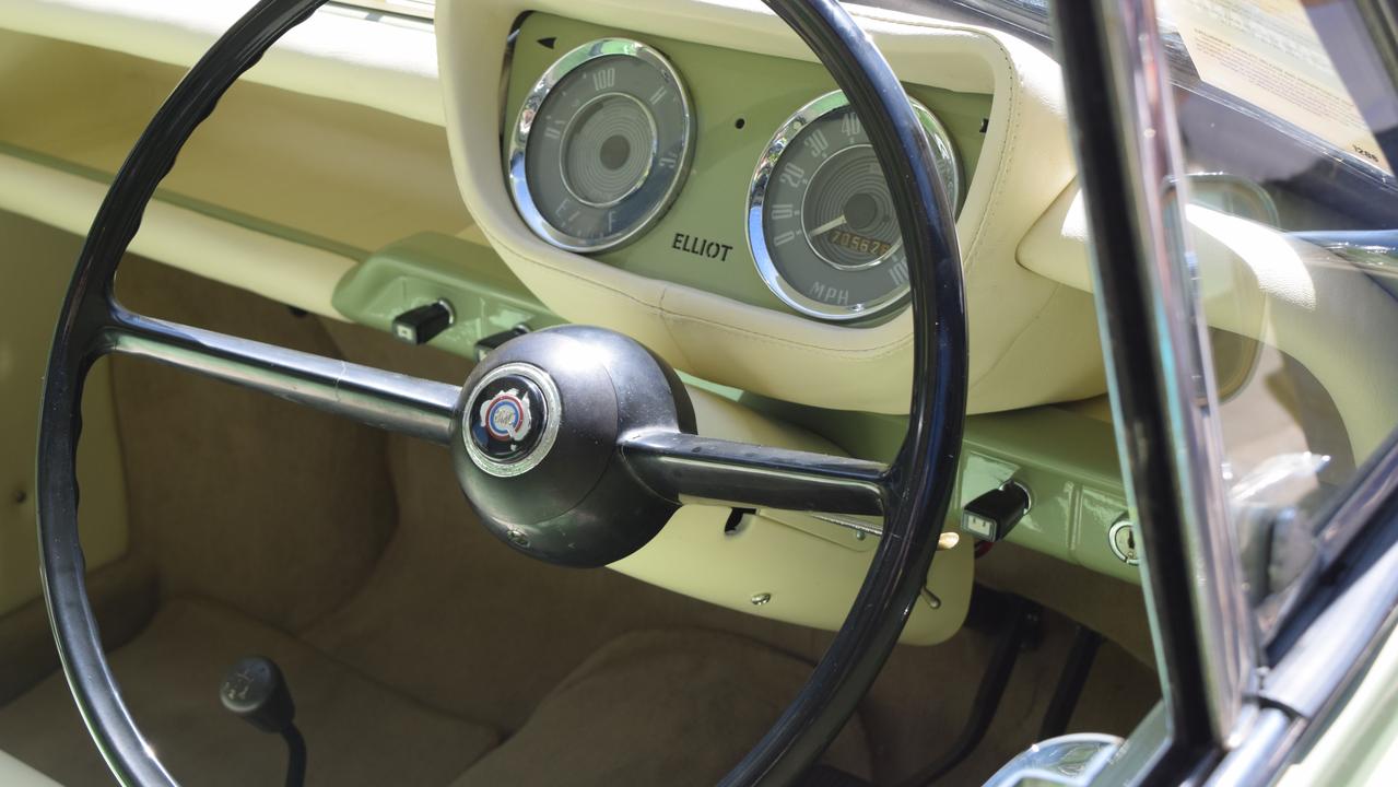 The 1963 Morris Major Elite owned by Jessica Agius is named after her childhood pet guinea pig Elliot. They made it so that Elliot’s name flashes up on the dashboard when the car is started.