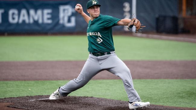 Luca Ankeny in action for Australia. Picture: Baseball SA