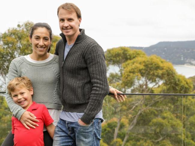 Lydia Lassila with her husband and son.