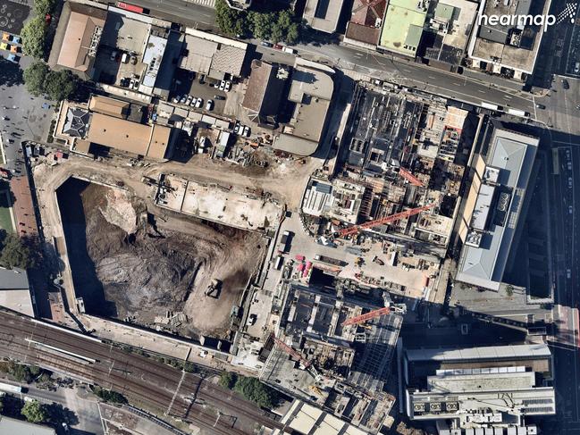 Sydney’s second largest CBD undergoing even more redevelopment as seen in October this year. Picture: Nearmap