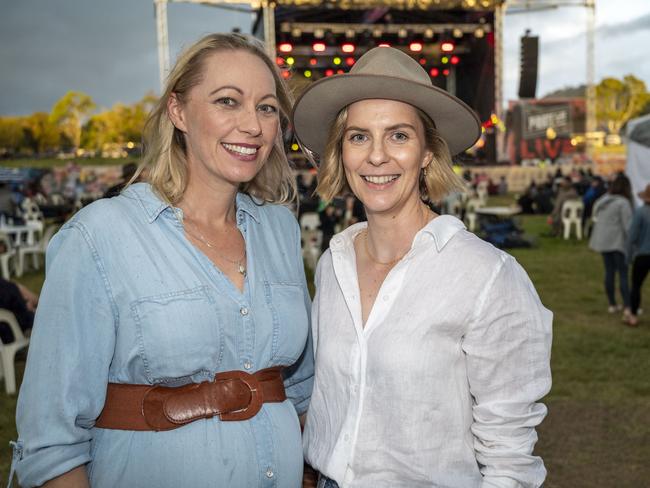 Rhiannon Howard-Smith (left) and Gemma Thursfield at Meatstock, Toowoomba Showgrounds. Saturday, April 9, 2022. Picture: Nev Madsen.