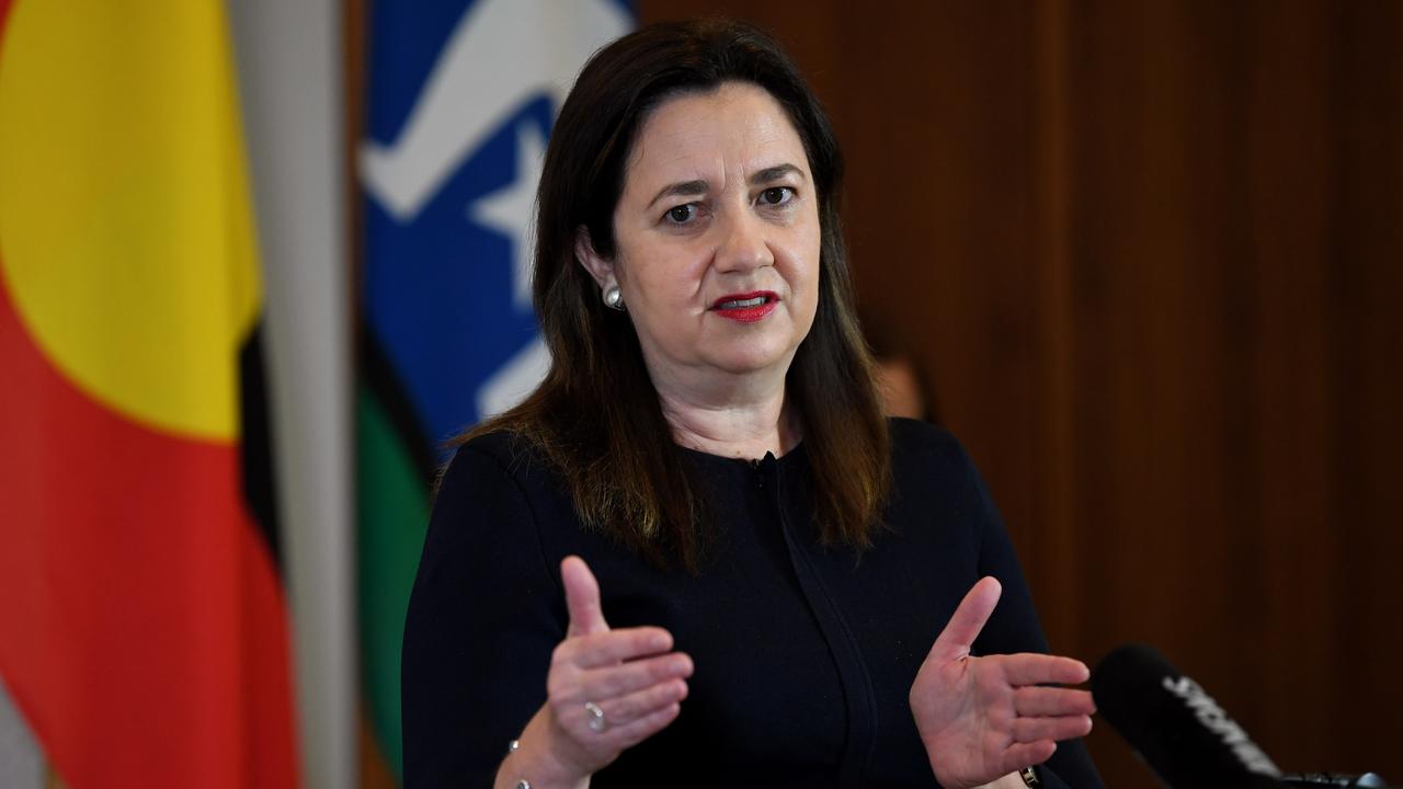 Annastacia Palaszczuk speaks during a Covid update press conference on Wednesday. Picture: NCA NewsWire / Dan Peled