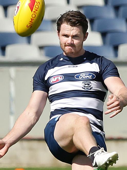 Patrick Dangerfield at Cats training. Picture: Alison Wynd