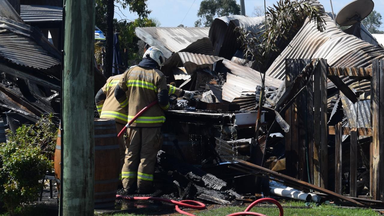 The scene of a fire at the Baralaba Hotel on Saturday morning, August 24, 2024. Picture: Aden Stokes