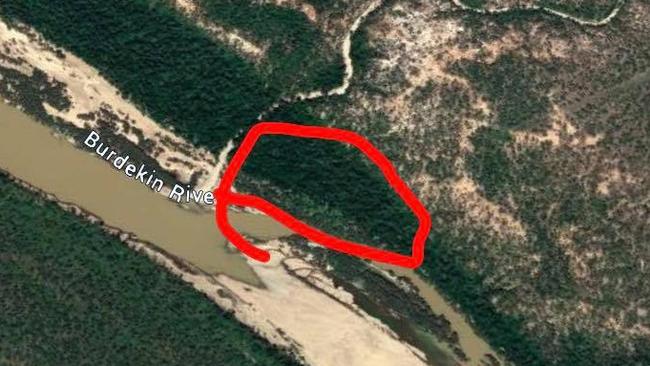 Location of Skeletal remains found on the Burdekin River