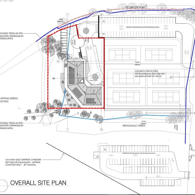 The location of the new Warringah Golf and Community Clubhouse at North Manly and the revamped neighbouring Warringah Recreation Centre. Picture: Group Architects