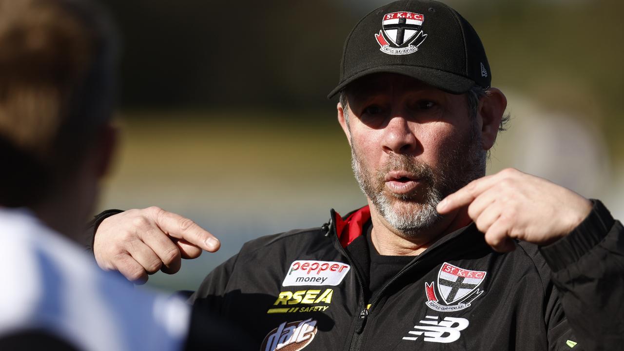 St Kilda coach Brett Ratten is channelling his inner Leigh Matthews. Picture: Darrian Traynor/Getty Images