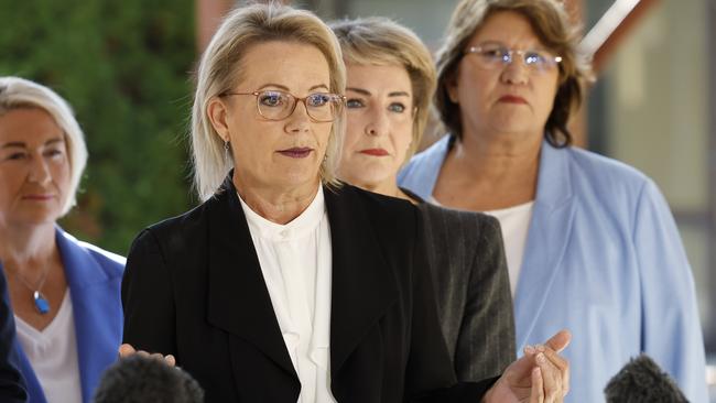 NCA 2025 FEDERAL ELECTION LIBERAL BUS. 24/04/2025Pictured at a Catholic Care centre in the electorate of Clark in Hobart Tasmania is Deputy Opposition Leader Sussan Ley addressing the media to announce the Coalitions domestic and family violence policy.Picture: Richard Dobson / Newswire