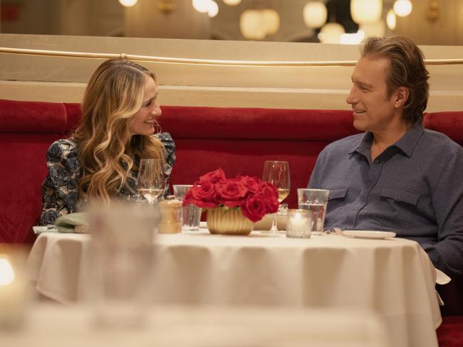 Sarah Jessica Parker as Carrie and John Corbett as Aiden in a scene from And Just Like That.... Picture: Binge/HBO Max