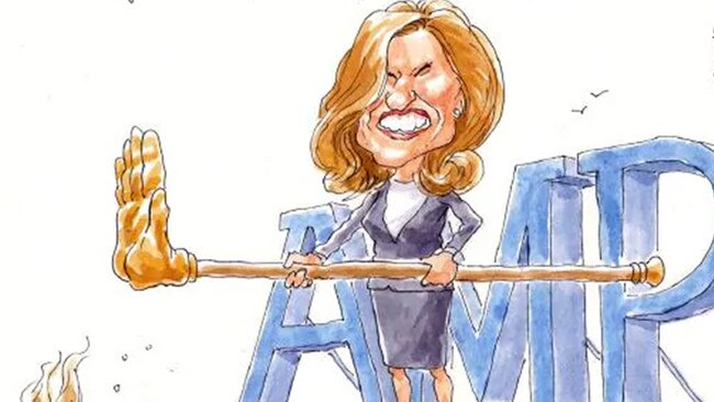 AMP’s head of people Helen Livesey was a key player in Catherine Brenner’s exit from the company. Illustration: Rod Clement