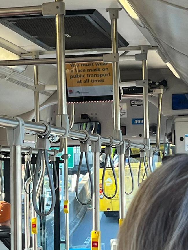 Sydney buses are still showing signs about wearing masks due to Covid