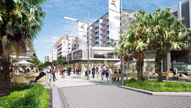 An artist’s impression of the Campbelltown station precinct.