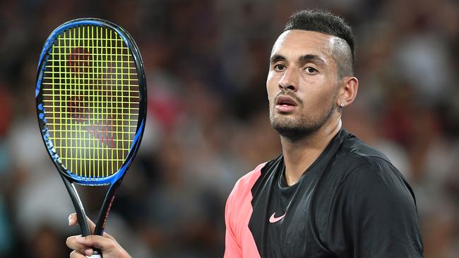 Nick Kyrgios at the 2018 Australian Open. (Pic: Julian Smith)