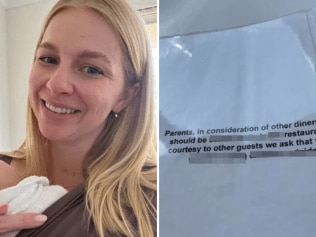 Aggressive cafe sign leaves young Aussie mum ‘flustered’