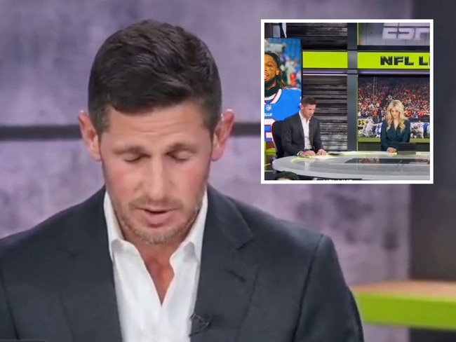 Dan Orlovsky prays on ESPN. Picture: ESPN