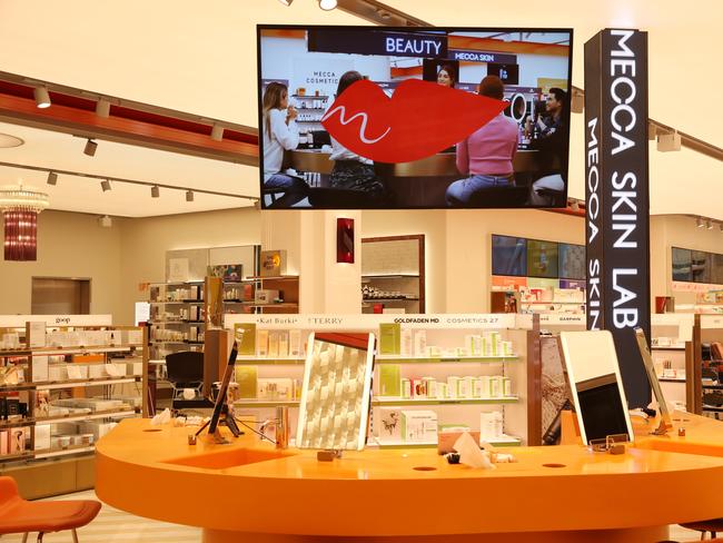 25/11/2020. Interior of the new Mecca Cosmetica flagship store in Sydney which is opening this week and will be the largest dedicated beauty store in the Southern Hemisphere. Britta Campion / The Australian