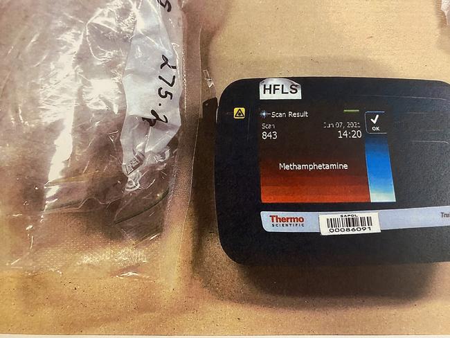 Court released images of drugs and electronic devices seized during the arrest of Ironside accused Stuart Farquhar. Picture: District Court.