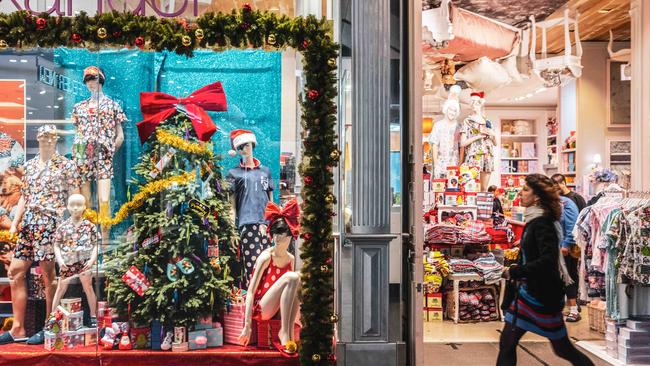 Shoppers last month flocked to department stores, newsagencies, hardware stores and florists. Picture: NCA NewsWire/Flavio Brancaleone