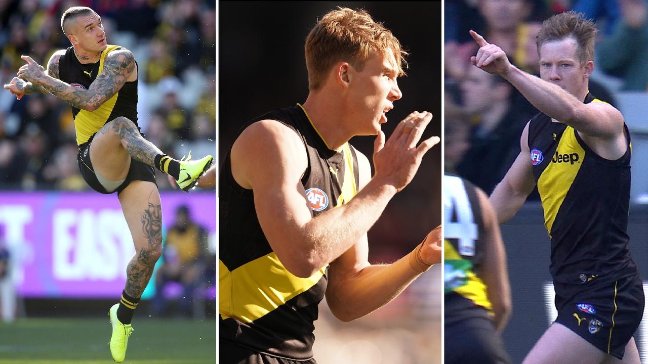 Richmond stars Dustin Martin, Tom Lynch and Jack Riewoldt all shined against Port Adelaide.