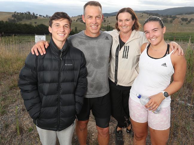 Clarkson, his wife Caryn and two of their children made the 330km trek — by bike and feet — from Corryong to Buchan. Picture: Michael Klein