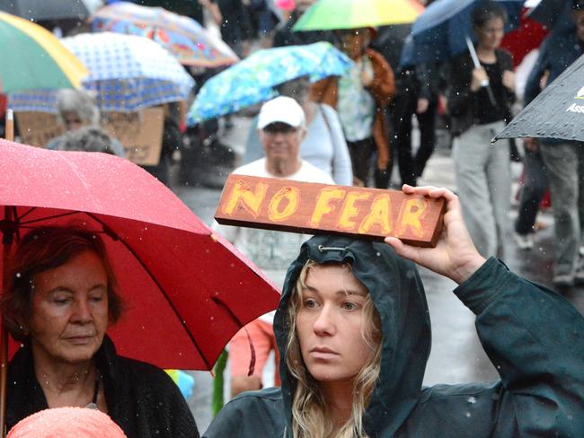 The March 4 Justice event in Mullumbimby on Monday, March 15, 2021. Picture: Liana Boss