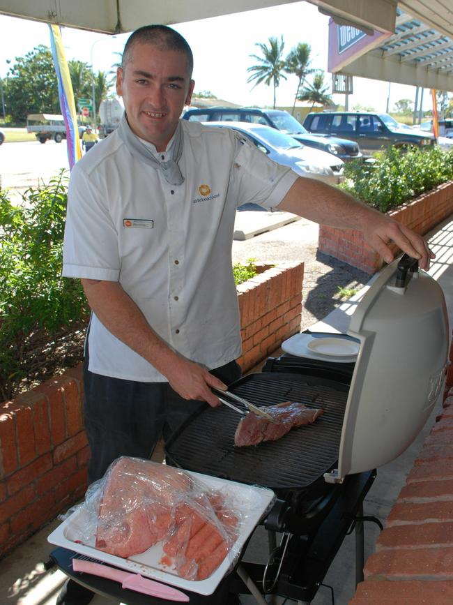 Airlie Beach Hotel chef Benno Stewart will be attempting to cook for more than 30 hours straight in a world record attempt at this year's Bowen Show. Benno is attempting the Guinness Book of World Records title, which now stands at 24 hours, 30 minutes and 12 seconds. (26/05/2011)