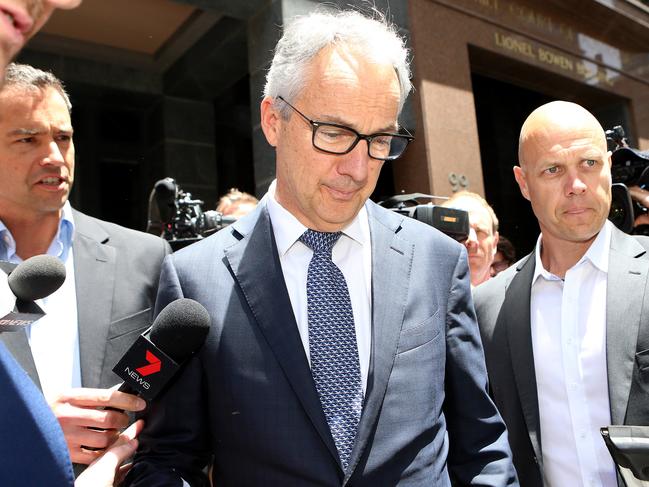 22/11/2018: Macquarie CEO Nicholas Moore leaving the Royal Commission into Misconduct in the Banking, Superannuation and Financial Services Industry in Sydney on Thursday. Hollie Adams/The Australian