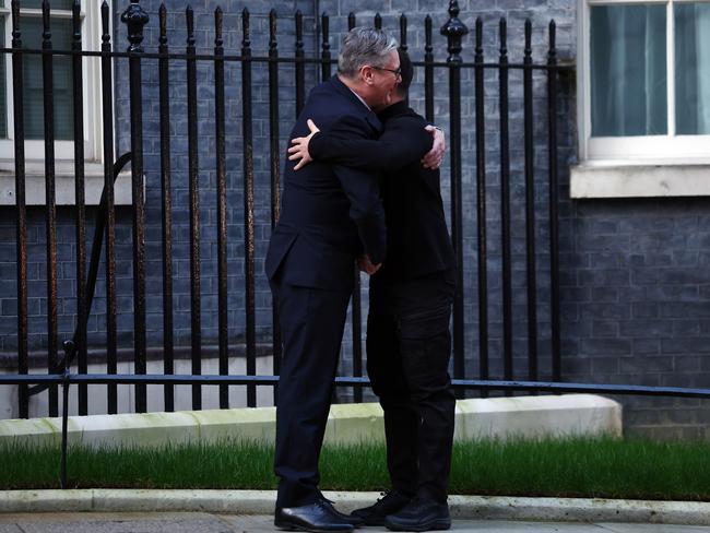 LONDON, ENGLAND Ã¢â¬â MARCH 01: BritainÃ¢â¬â¢s Prime Minister, Sir Keir Starmer (L) welcomes Ukrainian President, Volodymyr Zelensky to 10 Downing Street on March 1, 2025 in London England. The Ukrainian President arrived in London today to meet with the British prime minister ahead of a summit of European leaders on Sunday. (Photo by Peter Nicholls/Getty Images)