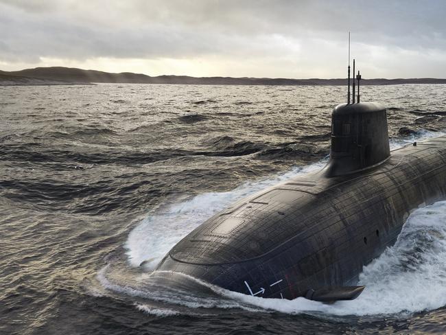 Render of the SSN-AUKUS Nuclear-Powered Submarine. Picture: Supplied/BAE Systems