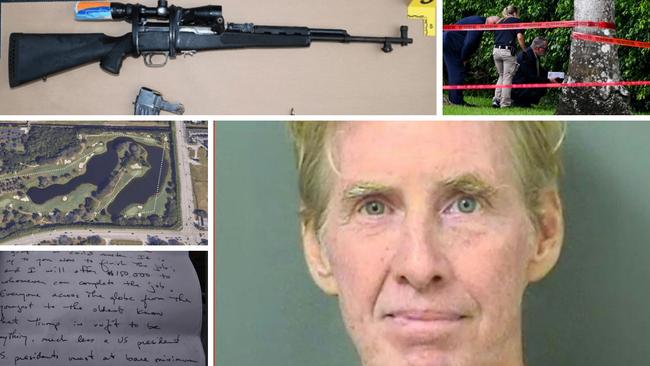 Ryan Routh allegedly wrote a letter saying "this was an assassination attempt" before he was arrested fleeing a sniper's nest at Donald Trump's golf course. Pictures: Supplied/ AFP.