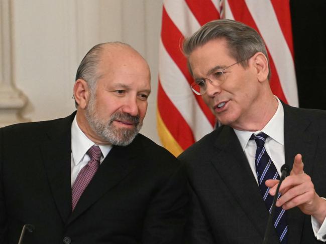 US Secretary of Commerce Howard Lutnick and US Secretary of Treasury Scott Bessent at the White House. Picture: AFP