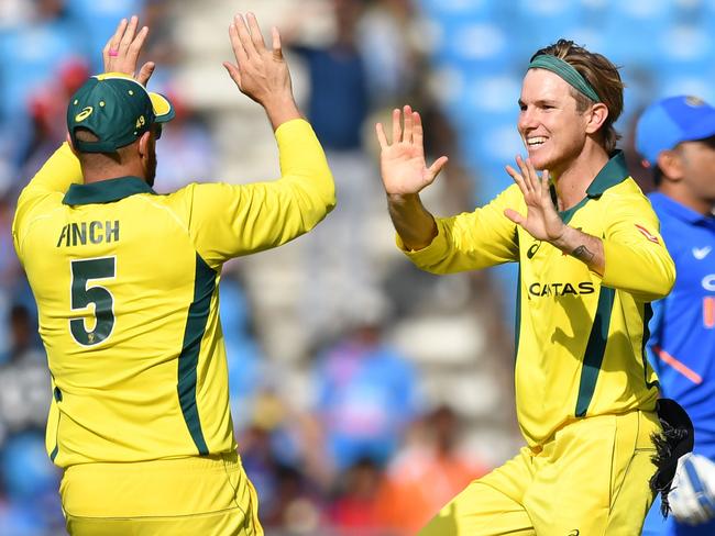 Australian spinner Adam Zampa (R) has been a big part of Australia’s improved form. Picture: Punit Paranjpe/AFP