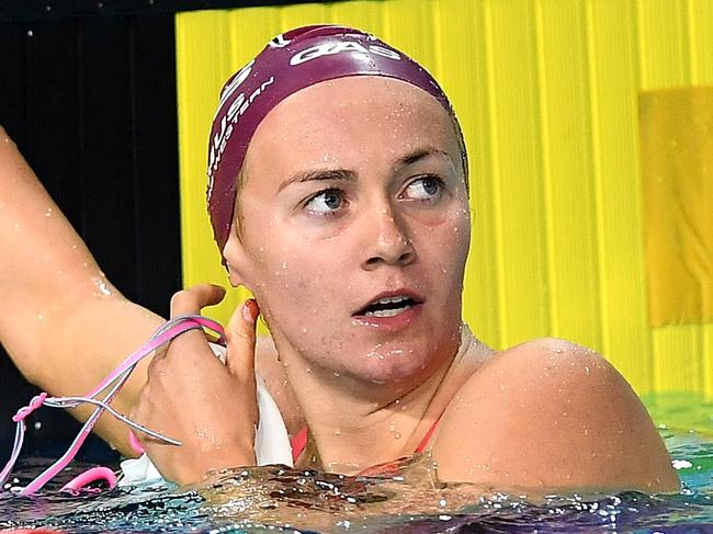 GOLD COAST, AUSTRALIA - FEBRUARY 28: Ariarne Titmus wins the final of the Women's 200m Freestyle event  during the 2018 Australia Swimming National Trials at the Optus Aquatic Centre on February 28, 2018 in Gold Coast, Australia.  (Photo by Bradley Kanaris/Getty Images)