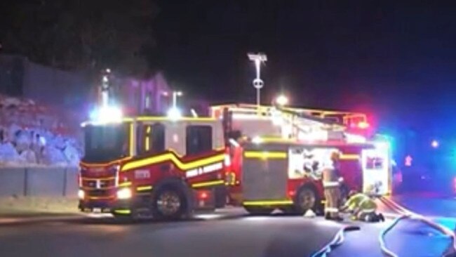 Fire crews at the scene. Picture: Channel 9