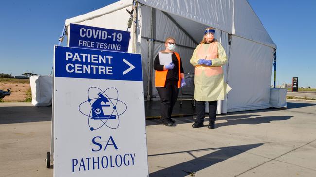 An SA Health Covid testing station. Picture: Brenton Edwards/File