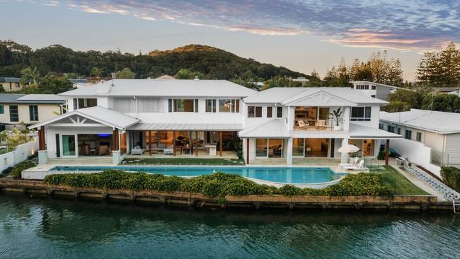 The five-bedroon, six-bathroom Burleigh Heads home of Mark Sowerby fetched $9.7m after attracting 12 intending bidders at auction.