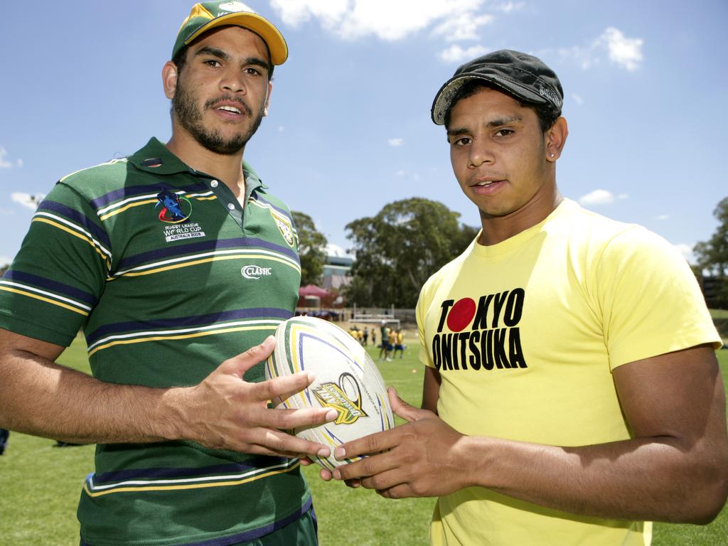 Albert Kelly (R) with his cousin Greg Inglis.