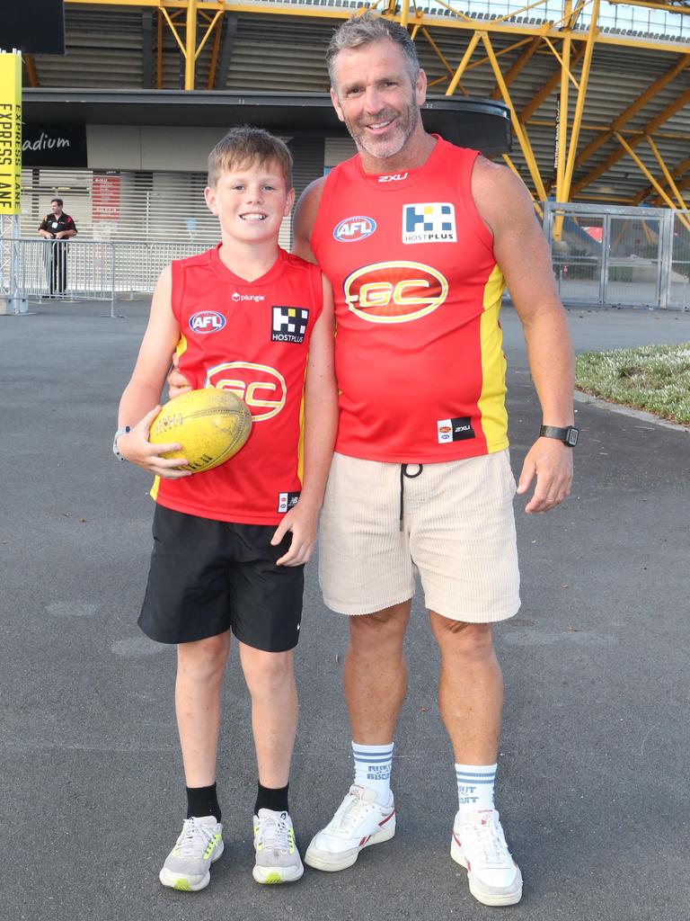 The Gold Coast Suns will host its first AFLW final when they take on the Sydney Swans on Saturday night. Josh and Oscar Alexander. 11 November 2023 Carrara Picture by Richard Gosling