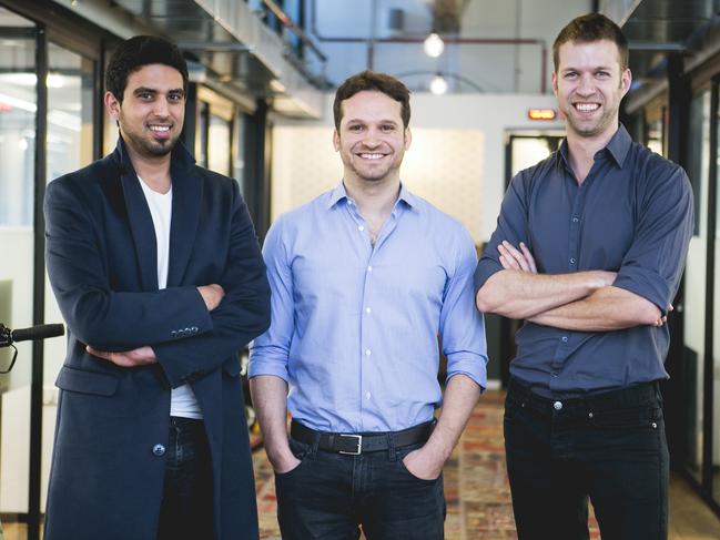 Founders of Israeli deepfake specialist firm D-ID (left to right) Eliran Kuta (CTO), Gil Perry (CEO) and Sella Blondheim (COO).