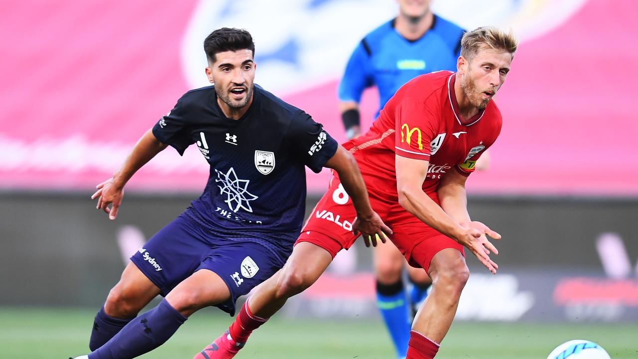 Stefan Mauk (right) is wanted by Adelaide United. Picture: Mark Brake/Getty Images