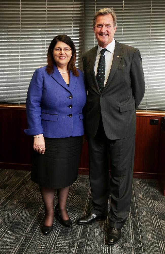 New chairman of Racing Queensland Steve Wilson with. Racing Minister Grace Grace. Picture: Tim Marsden