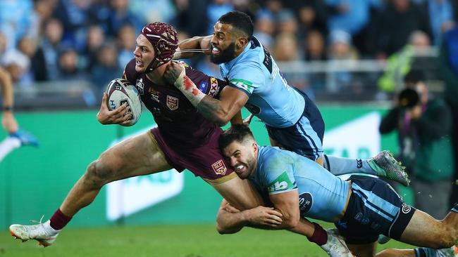 Kalyn Ponga in action against the Blues last year. Picture: Mark Nolan/Getty Images