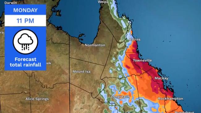 The Bureau of Meteorology forecasts heavy rainfall to hit parts of Queensland from August 12, 2024. Picture: BOM