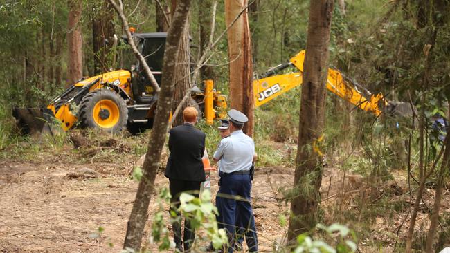 Police exhume the location where Leveson’s remains were found. Picture: John Grainger