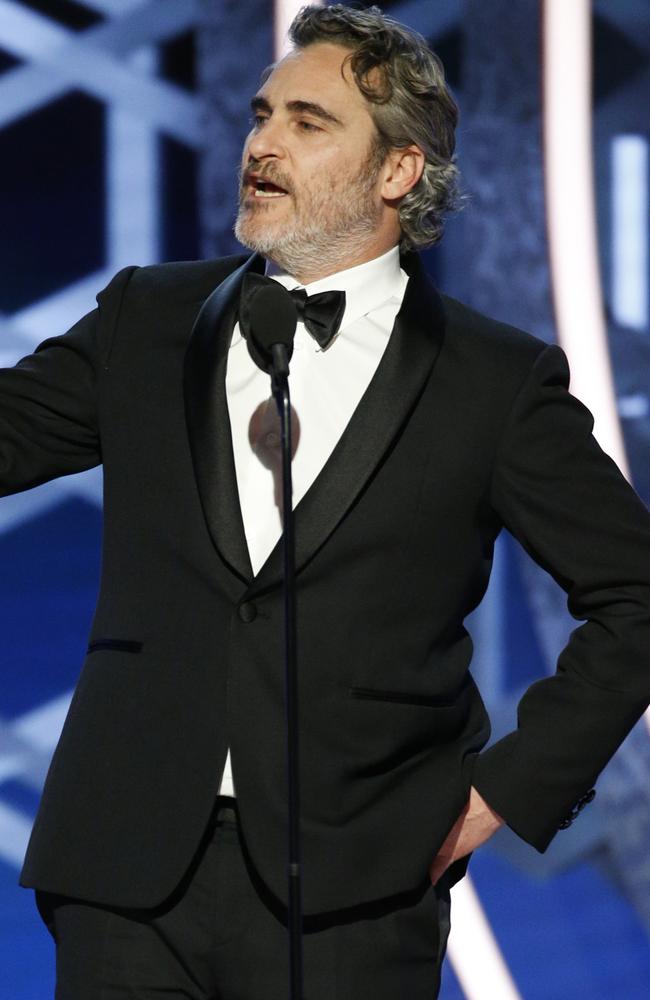 “The boat is f***ing rocked,” Joker star Joaquin Phoenix said. Picture: AP.