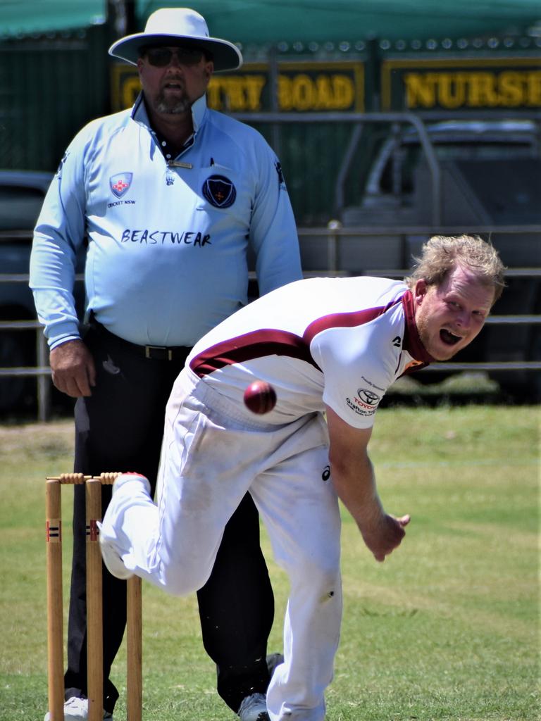 Shannon Connor bowls for Clarence River in the North Coast Cricket Council North Coast Premier League One-Day clash between Clarence River and Harwood at McKittrick Park on Sunday, 15th November, 2020. Photo Bill North / The Daily Examiner