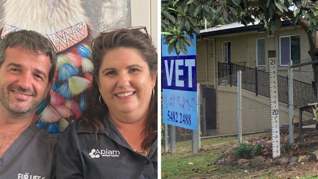 Gympie Vet Services managers Dr Dan McDougall and Dianna Blackwood are preparing to move to a new home after being displaced by the February 2022 floods.